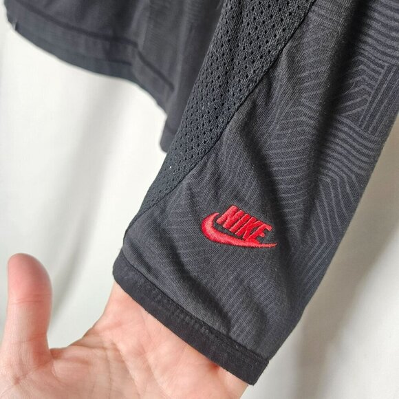 Nike Long-Sleeve Air Top Size M Mens‎ Cotton Blend Modern Geometric Black - Picture 6 of 12